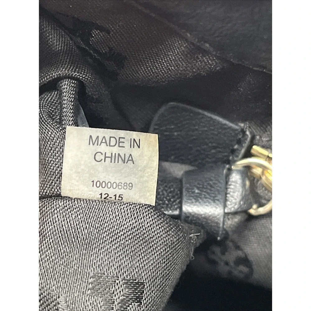 Tory Burch Marion Black Quilted Leather Tote Bag Chain Strap Large‎